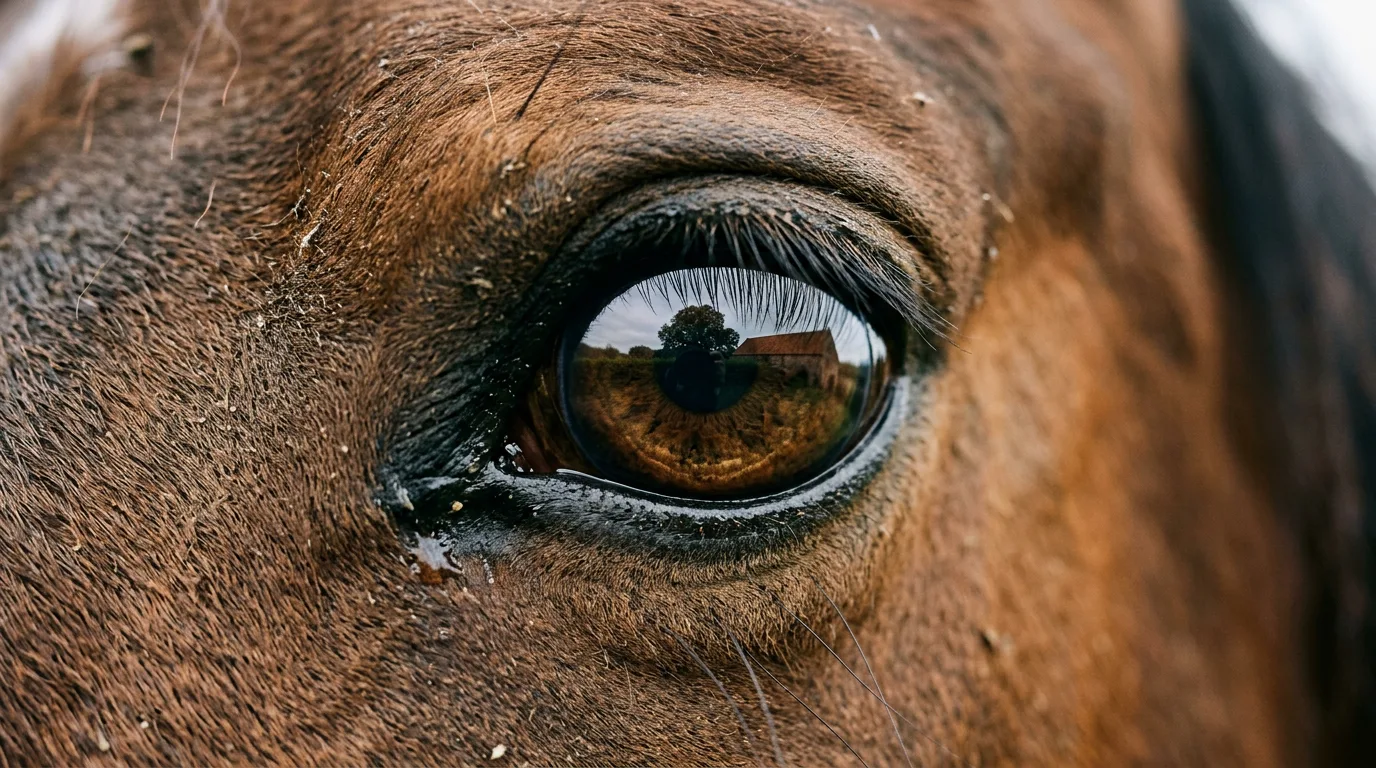Un regard de cheval, Écurie de l'Abbaye, Savigneux